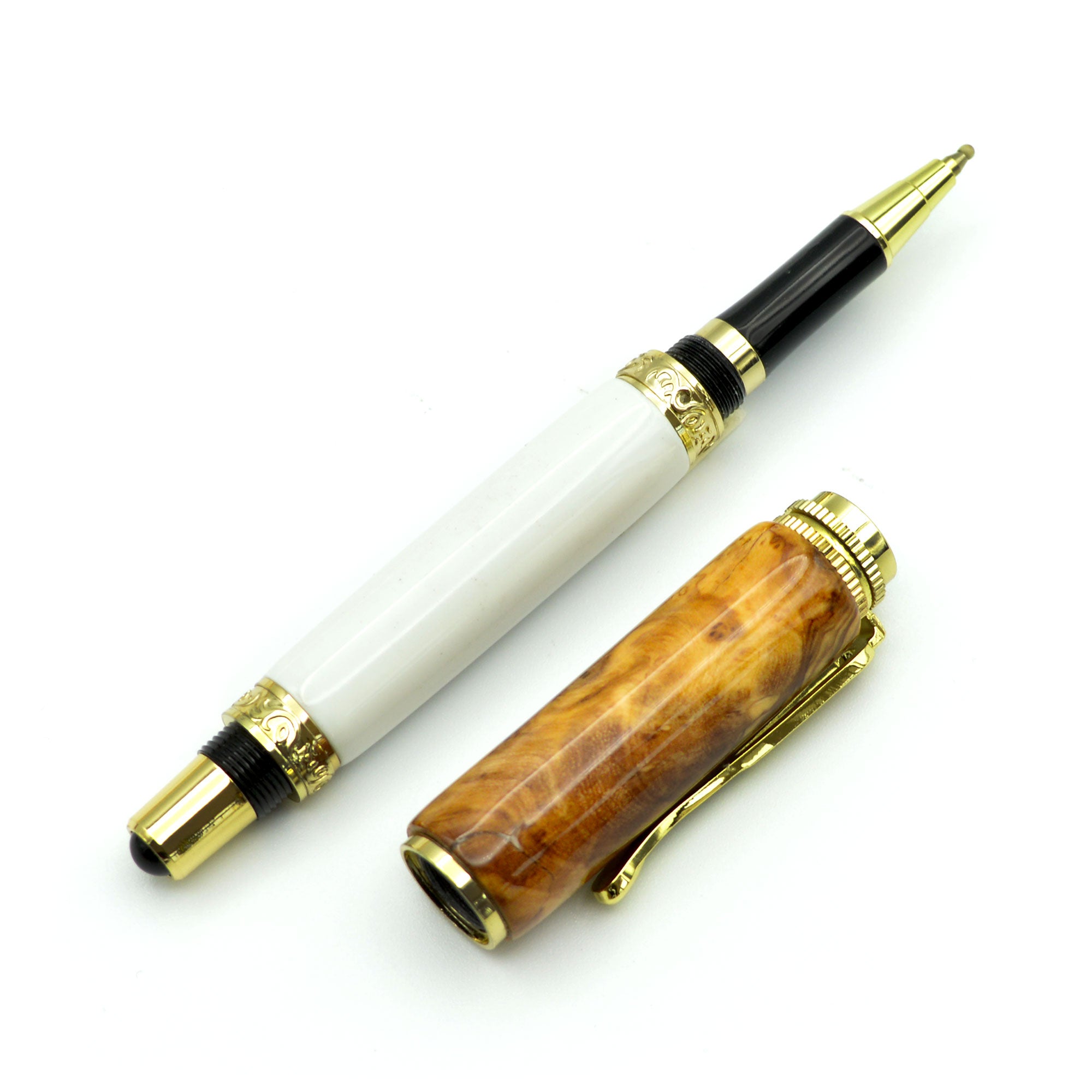 Baku - Penna a sfera in radica di ulivo e resina