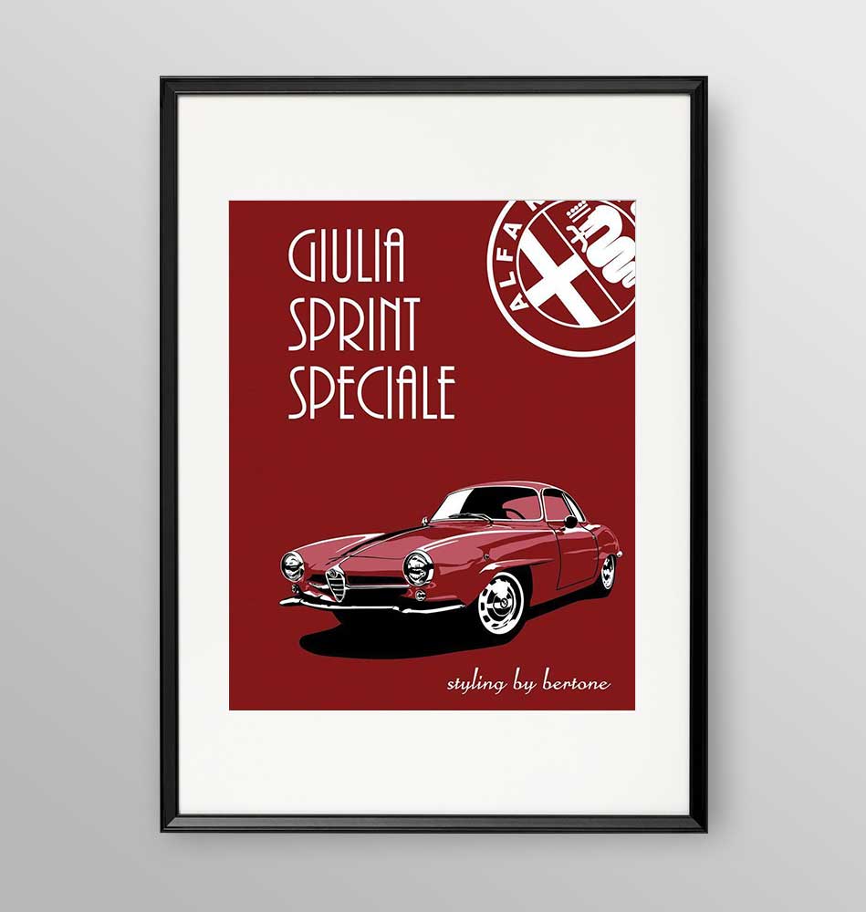 Poster incorniciato - Vecchio spot Alfa Romeo - Artyexpress
