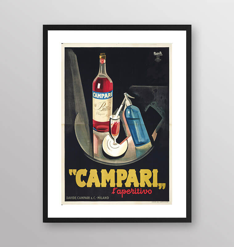 Spot anni '70 Campari - Poster incorniciato Artyexpress