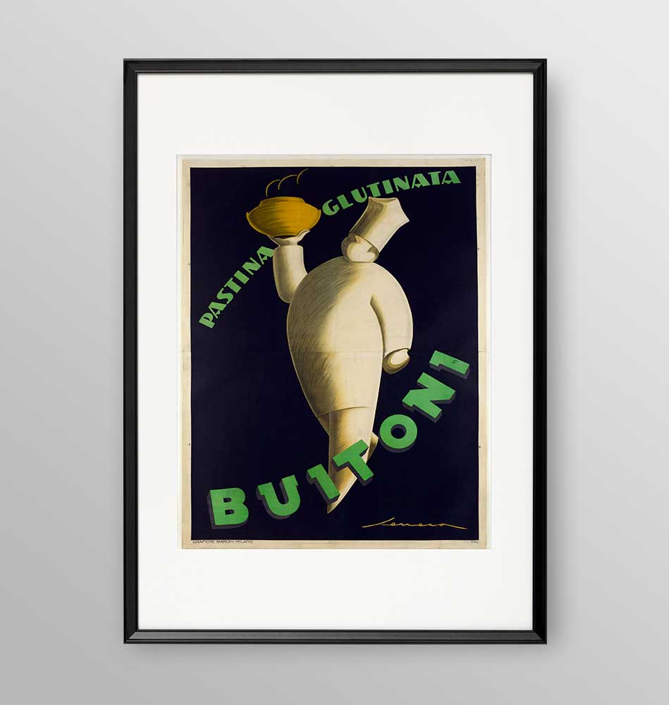 Spot anni '70 Pasta Buitoni- Poster incorniciato Artyexpress