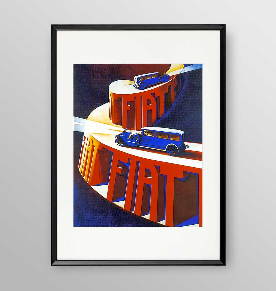 Spot anni '60 FIAT - Poster incorniciato Artyexpress