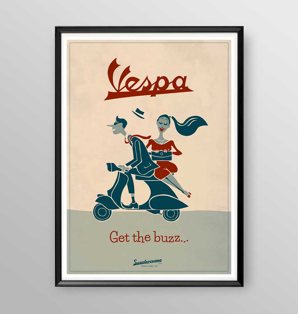 Spot Vespa - Poster incorniciato Artyexpress