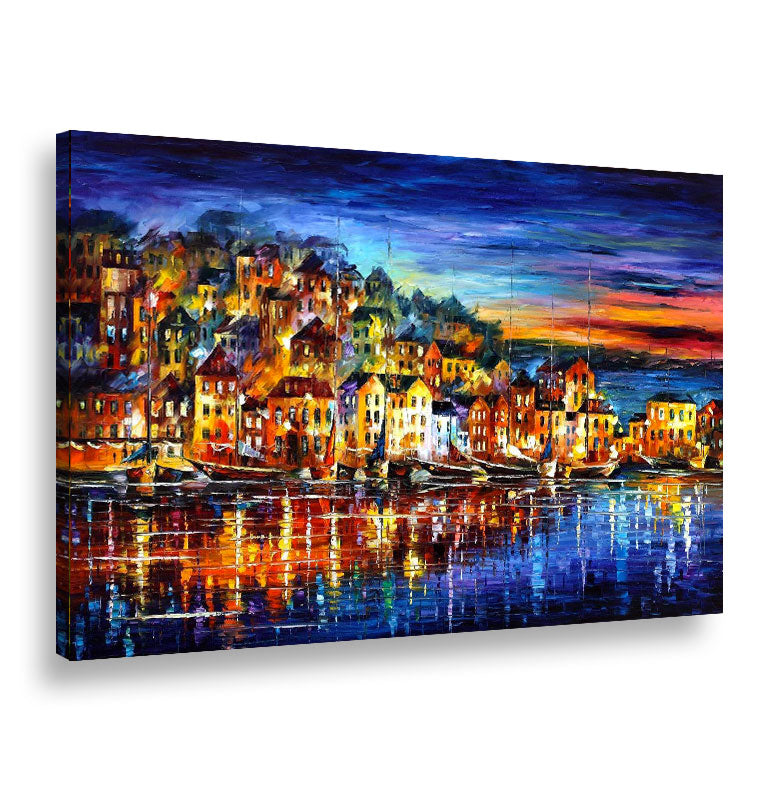 Tela canvas Lenoid Afremov "Piccola cittadina tranquilla"