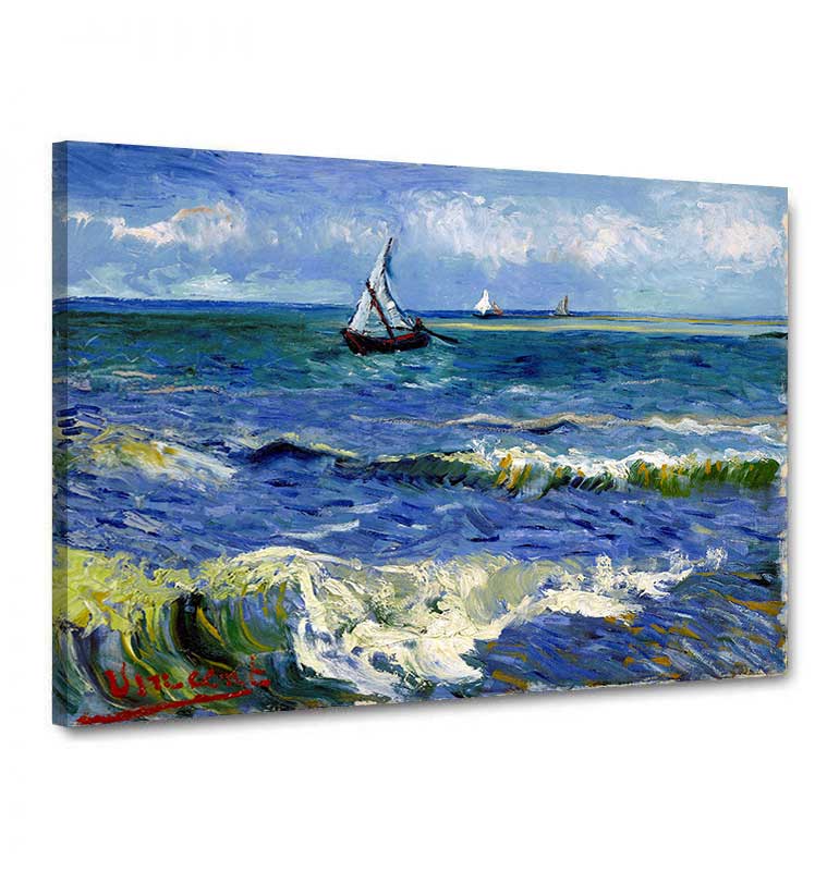 Tela canvas Van Gogh "Barche in mare"