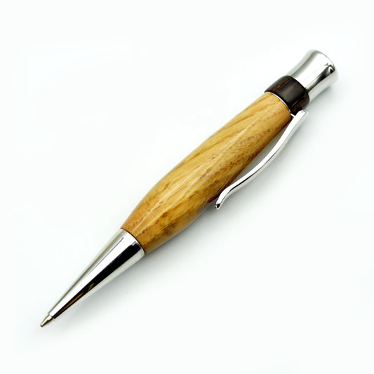 Ares - Penna a sfera in legno di rovere di una vecchia botte e palissandro