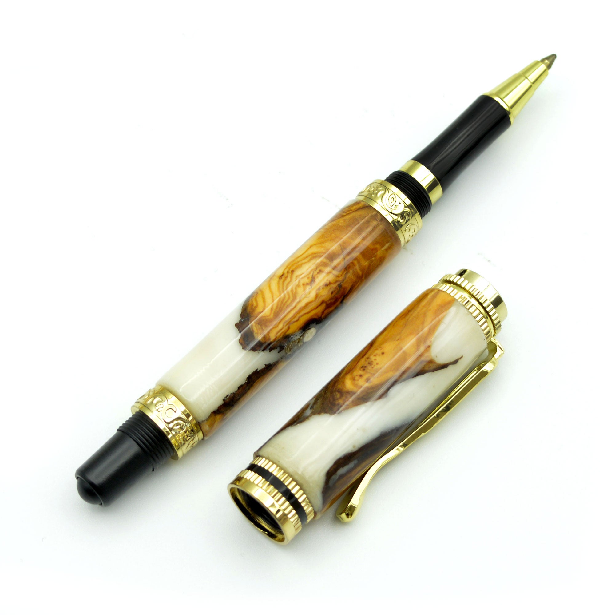 Baku - Penna a sfera in radica di ulivo e resina