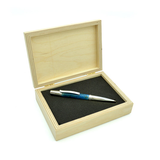 Galene - Penna a sfera in resina blu mare