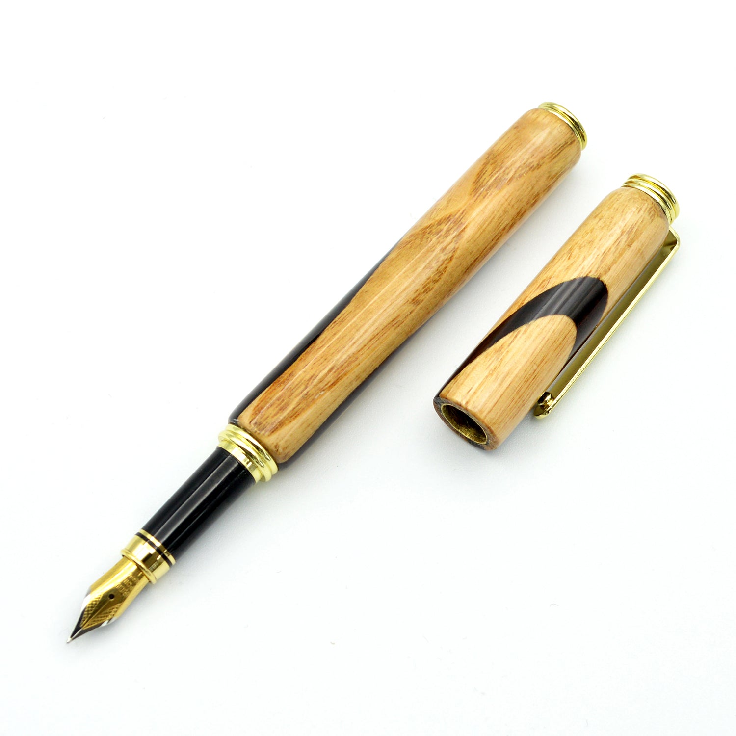 Brizo - Penna stilografica in legno di vecchia botte in rovere