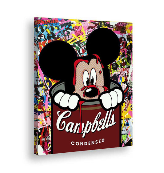 Pop art Topolino Campbell's - Tela canvas Artyexpress