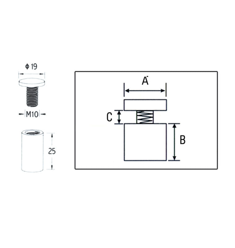 Distanziali 1925 Argento/Cromo - Artyexpress