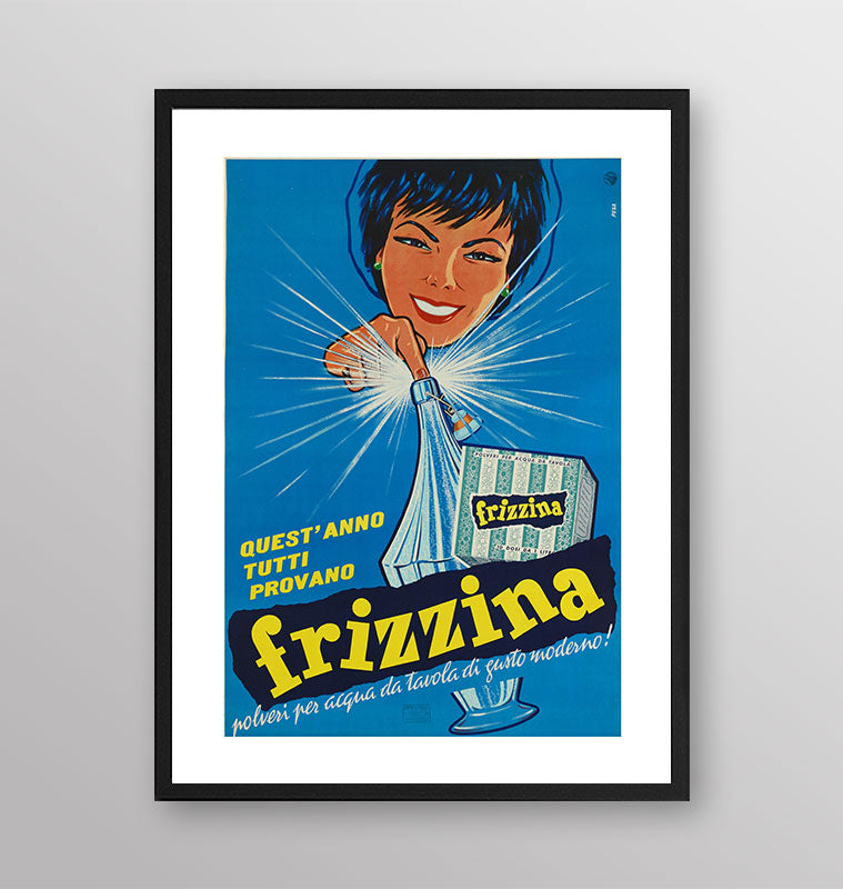 Spot anni '60 Frizzina  - Poster incorniciato Artyexpress