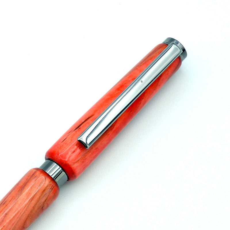 LIGHTFIRE - Penna artigianale realizzata a mano in legno di lilla. Made in Italy. Pezzo Unico