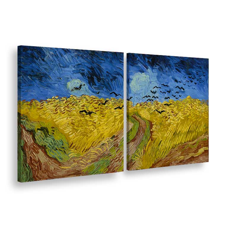 Tela canvas DOUBLE Van Gogh "Campo di grano con volo di corvi"