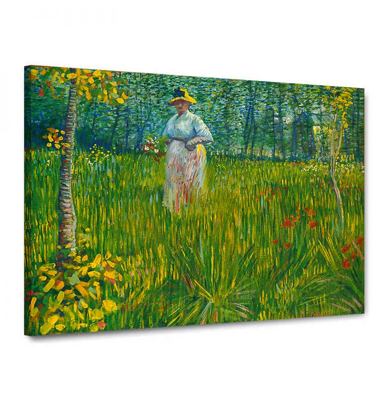 Tela canvas Van Gogh "Donna che cammina in giardino"